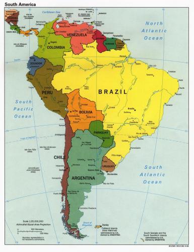 Mapa Politico Sur America
